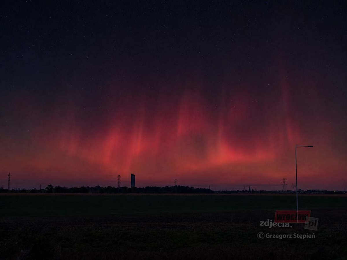 Zorza nad Wrocławiem – zdjęcia Wrocław wroclaw zorza3